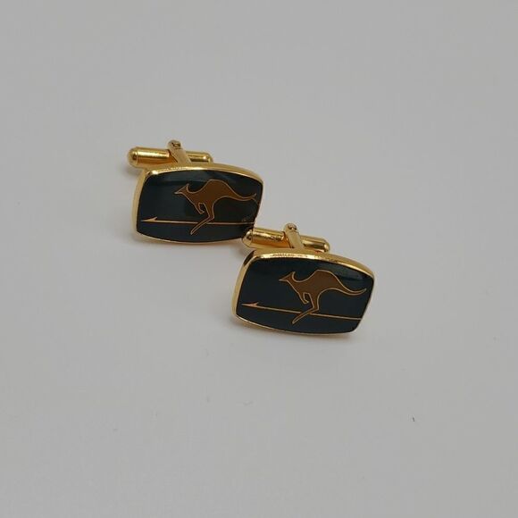 Trans-Australia Airlines | Vintage Kangaroo Stokes Cufflinks - Picture 3 of 6